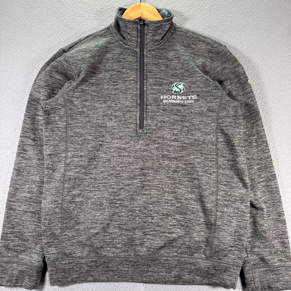 Sacramento States Hornets Half Zip Sweatshirt Adult Small Gray Adidas Team Issue
